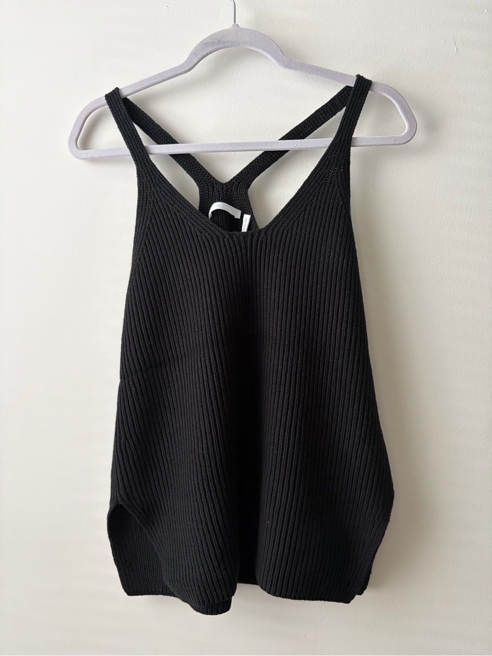 Helmut Lang Black Ribbed Tank